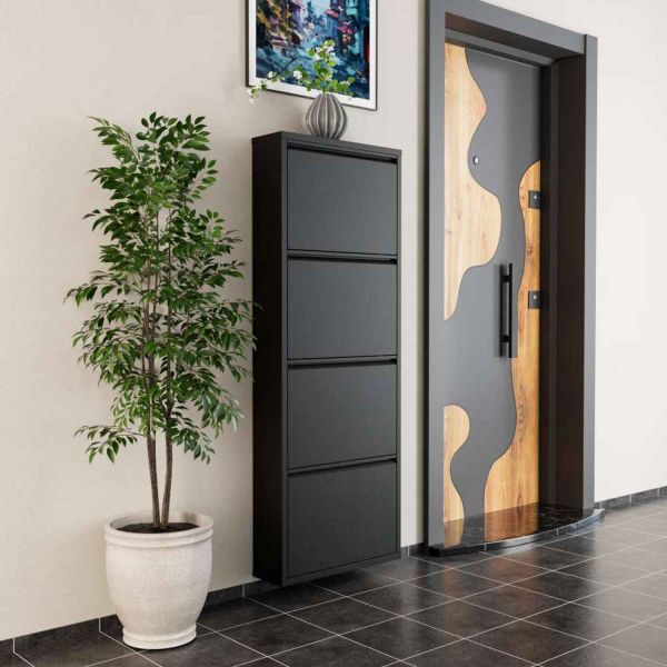 Meuble à chaussures 4 portes en métal - 8