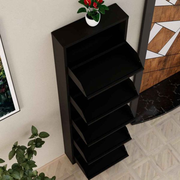 Meuble à chaussures 5 portes en métal - 5