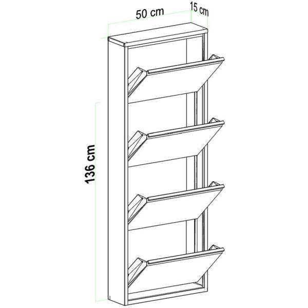 Meuble à chaussures 4 portes en métal - ASI-2756