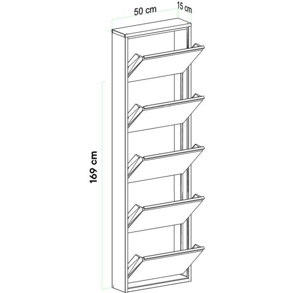 Meuble à chaussures 5 portes en métal - ASI-2758
