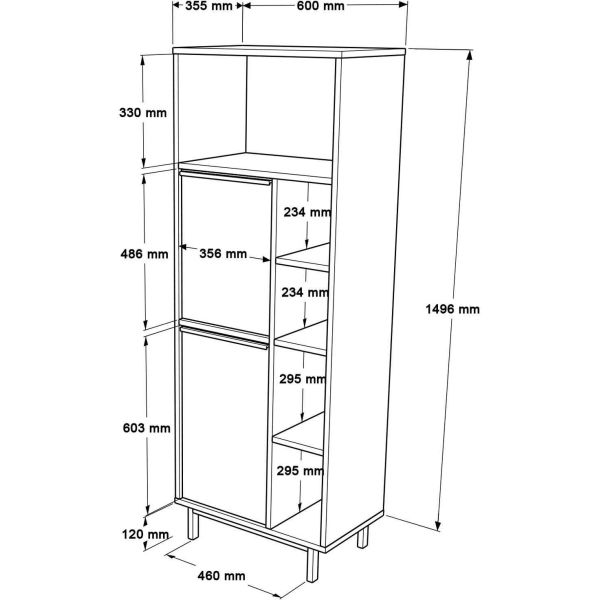 Meuble de cuisine en aggloméré et effet cannage Only - ASI-0825