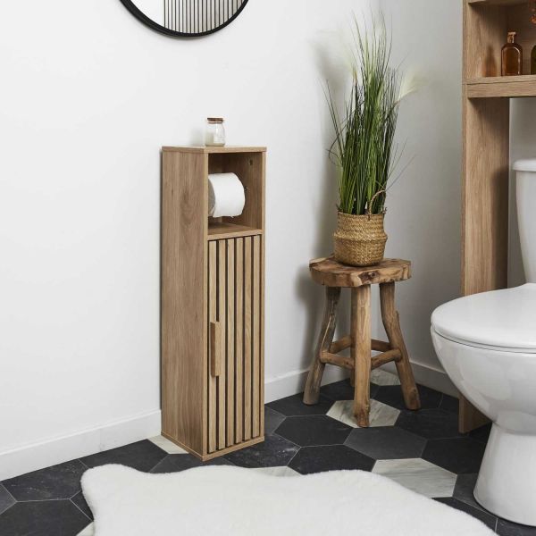 Meuble dérouleur papier WC en bois Klaus - 7