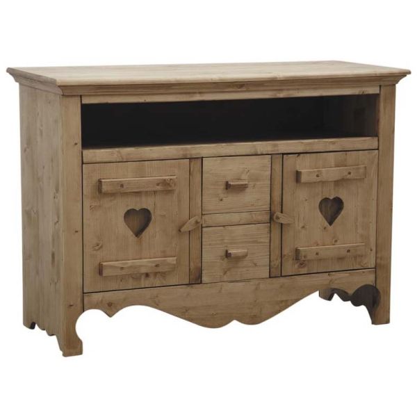 Meuble TV en épicéa ciré miel Coeur