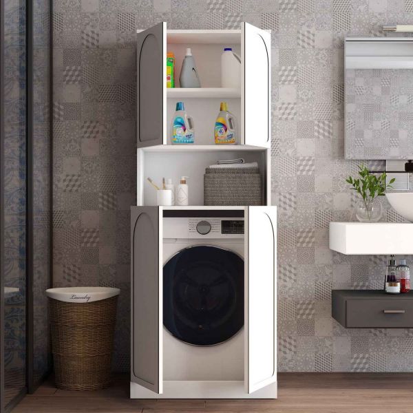 Meuble pour machine à laver 4 portes Lyon - HANAH HOME