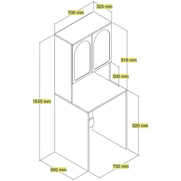 Meuble pour machine à laver 2 portes Lyon - ASI-2654