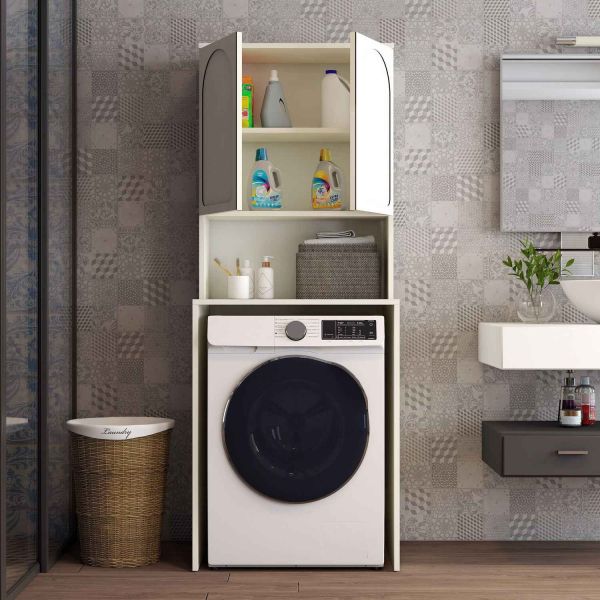 Meuble pour machine à laver 2 portes Lyon - HANAH HOME