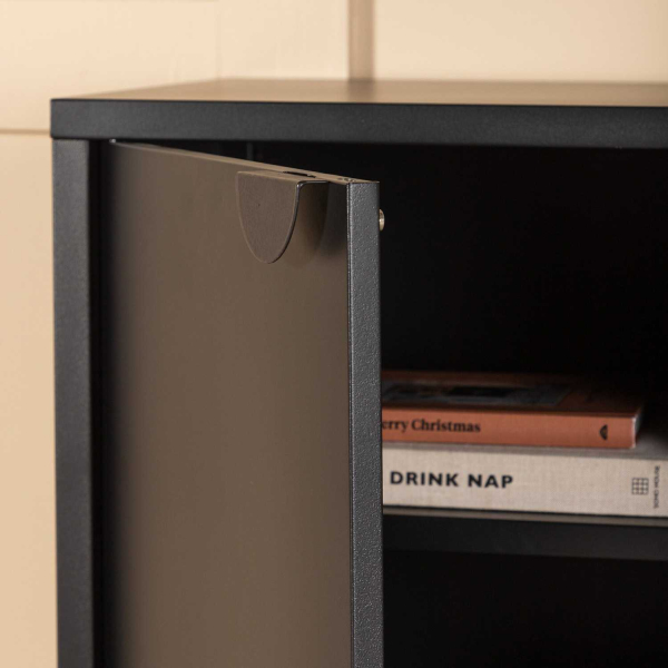 Meuble TV en métal noir Piring - 7