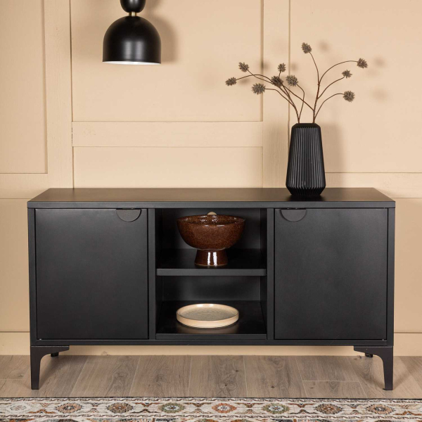 Meuble TV en métal noir Piring - VENTURE HOME