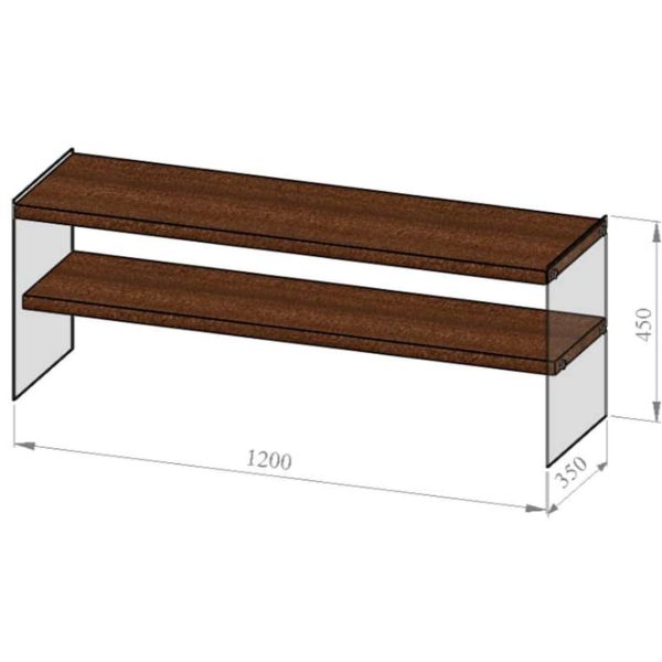 Meuble TV en pin et verre Stand - ASI-0352