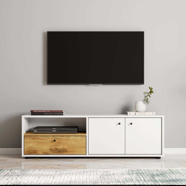 Meuble TV 3 portes en aggloméré Pao - HANAH HOME