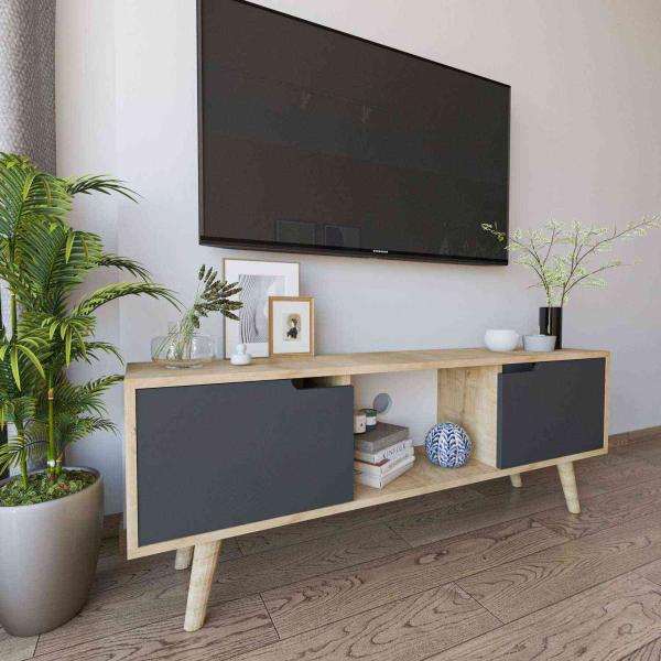 Meuble TV 2 portes en aggloméré Siena - HANAH HOME