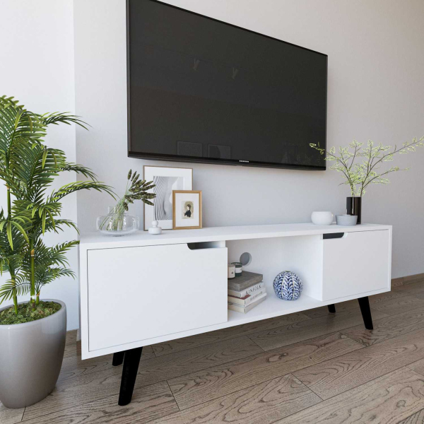 Meuble TV 2 portes en aggloméré Siena - HANAH HOME