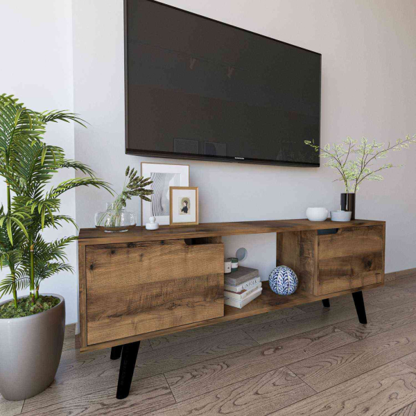 Meuble TV 2 portes en aggloméré Siena - HANAH HOME