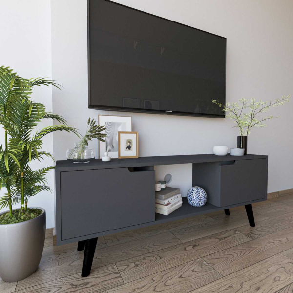 Meuble TV 2 portes en aggloméré Siena - HANAH HOME