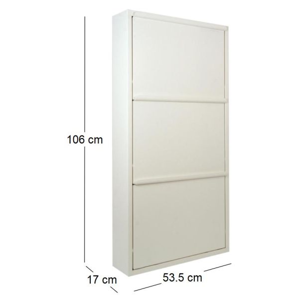 Meuble range chaussures en acier 3 abattants Brice - 5