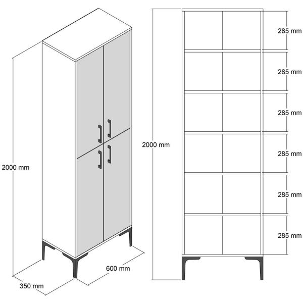 Meuble de rangement en aggloméré Berlin - ASI-0463