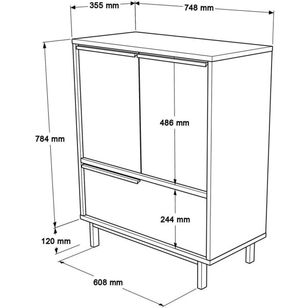 Meuble de rangement en aggloméré et effet cannage Only - ASI-0817