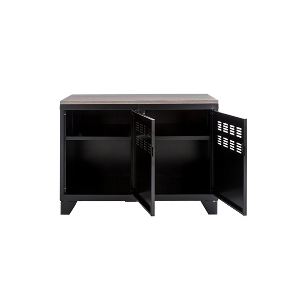 Meuble rangement métallique 2 portes (noir)