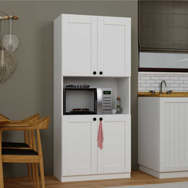 Meuble de rangement 4 portes en aggloméré Lucas - HANAH HOME