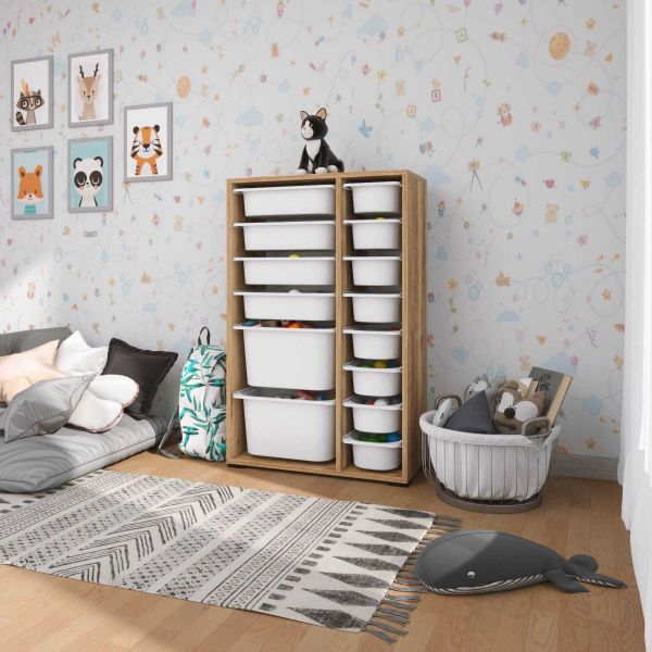 Meuble de rangement 14 tiroirs Rine - HANAH HOME