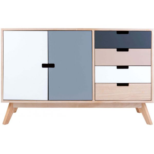 Meuble de rangement 4 tiroirs et placards Snap - PRE-1080