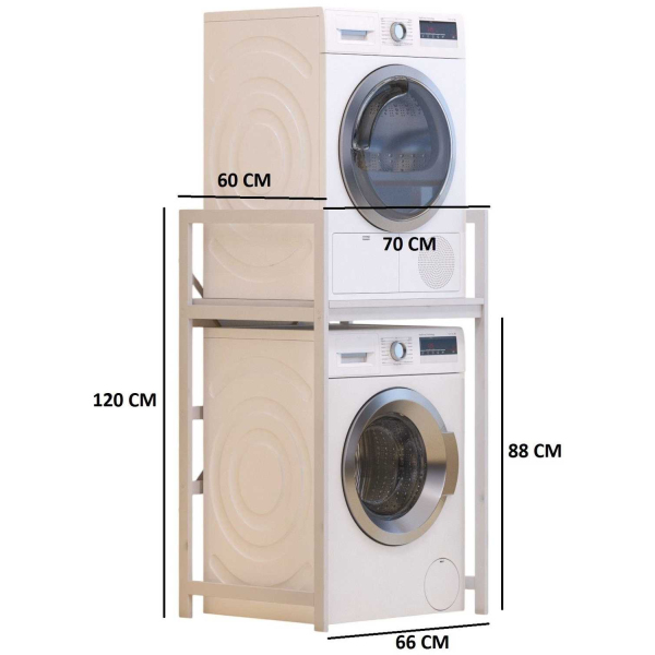 Meuble de superposition machine à laver seche-linge Cindy - ASI-2208