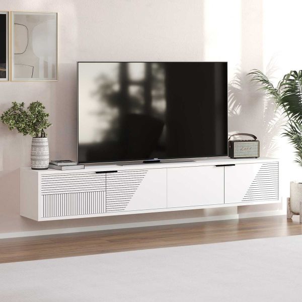 Meuble TV suspendu en aggloméré Parla - HANAH HOME