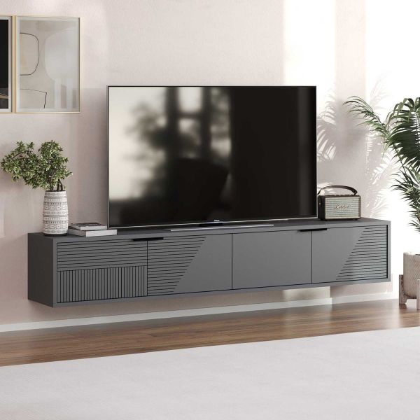 Meuble TV suspendu en aggloméré Parla - HANAH HOME