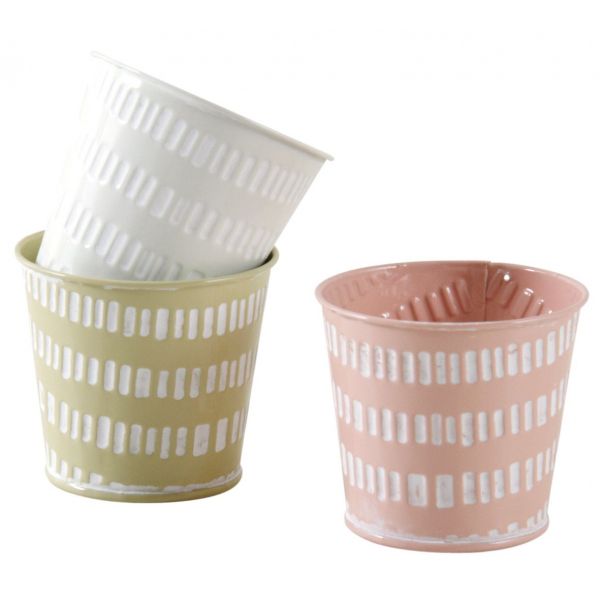 Mini cache-pot rond pastel (Lot de 3)