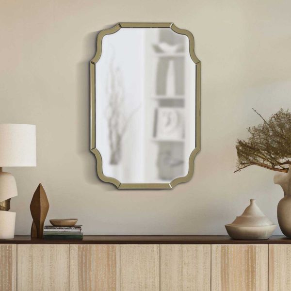 Miroir en MDF doré Istanbul - MAURO FERRETTI