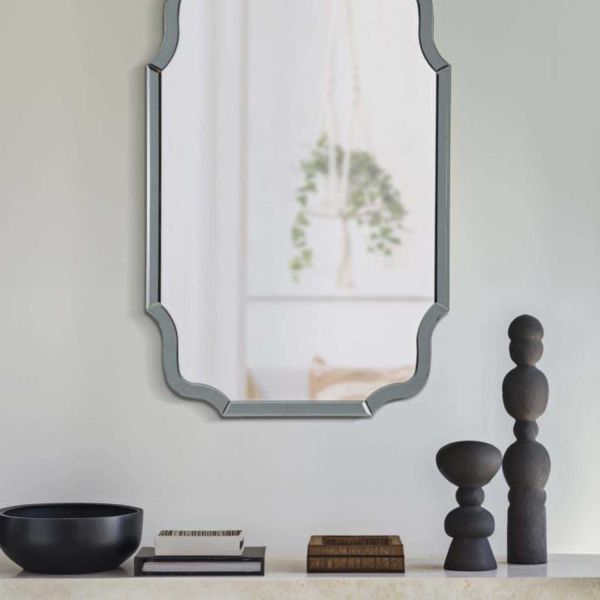 Miroir en MDF gris Istanbul - MAURO FERRETTI
