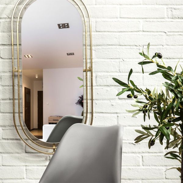 Miroir art déco en métal doré 90 cm - THE HOME DECO FACTORY