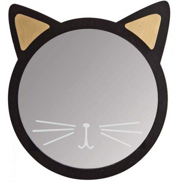 Miroir chat en bois