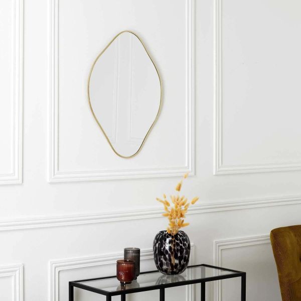 Miroir contour doré Losange Come - THE HOME DECO FACTORY