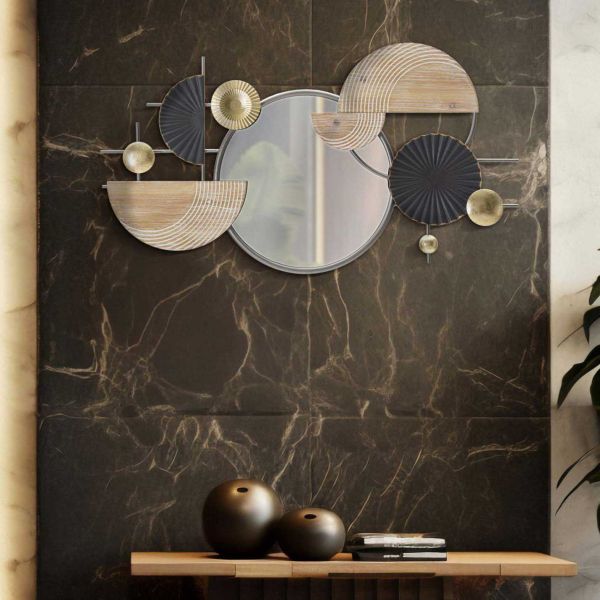Miroir avec décorations en métal et mdf Abstract 90.2 x 5.1 x 50.2 cm - MAURO FERRETTI