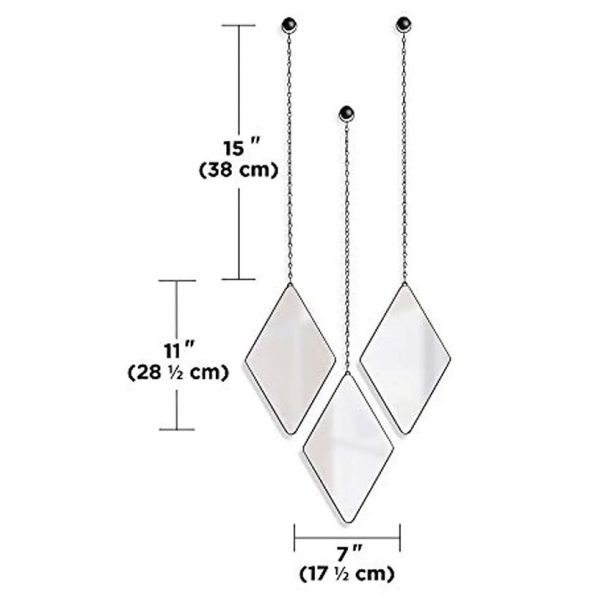 Miroir design suspendu Dima (Lot de 3) - UMB-0273