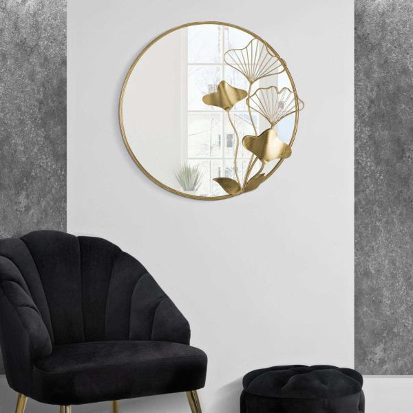 Miroir avec fleurs en métal 75 x 3.5 x 72 cm - MAURO FERRETTI