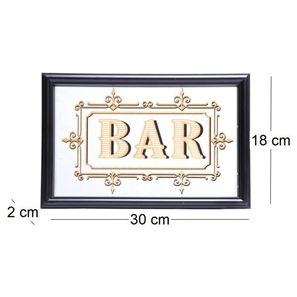 Miroir inscription Bar feuille d'or - SIL