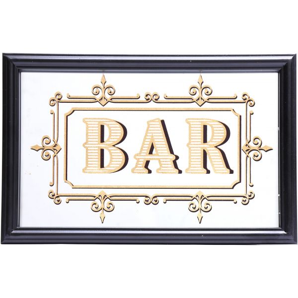 Miroir inscription Bar feuille d'or