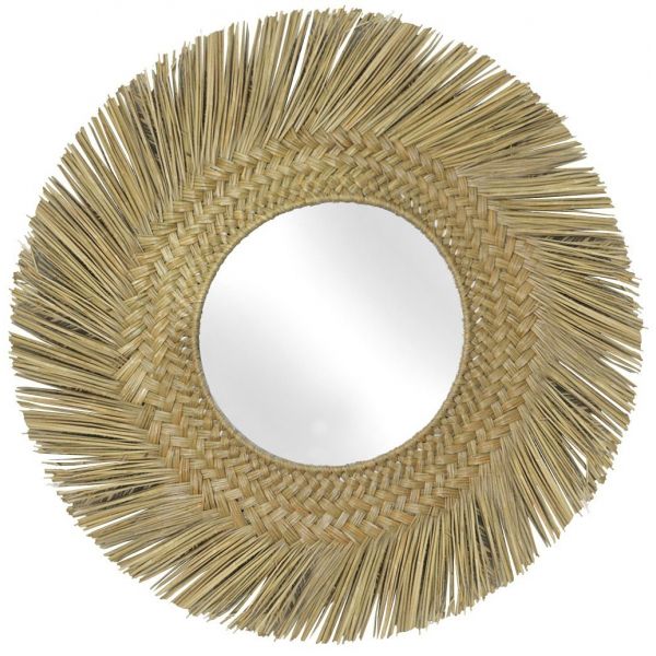 Miroir en jonc naturel 70 cm