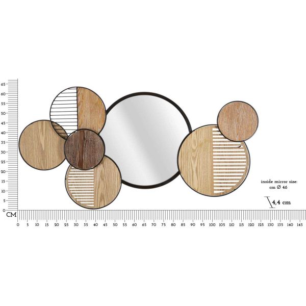 Miroir en métal Woody 123.2 x 4.4 x 63.5 cm - MAU-0145