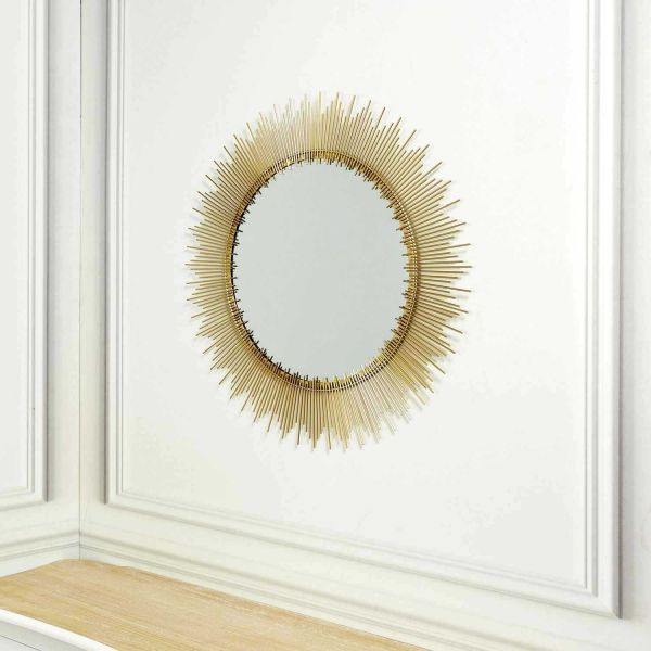 Miroir en métal doré Soleil 90 cm - CMP-5246