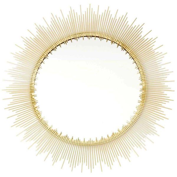 Miroir en métal doré Soleil 90 cm