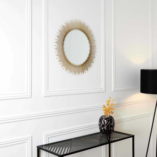 Miroir en métal doré Soleil 90 cm - THE HOME DECO FACTORY