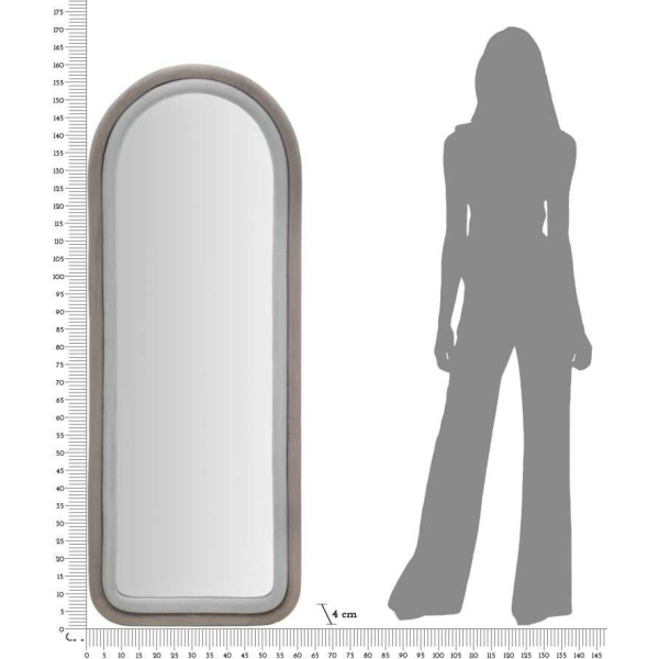 Miroir mural en velours Cloé 60 x 4 x 160 cm - MAU-0783