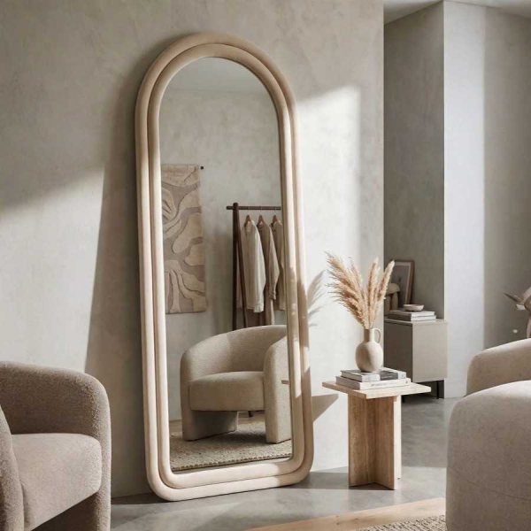 Miroir mural en velours Cloé 60 x 4 x 160 cm - MAURO FERRETTI