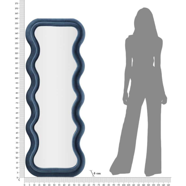 Miroir mural en velours Emily 60 x 6 x 160 cm - MAU-0784