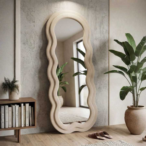 Miroir mural en velours Miki 60 x 4 x 160 cm - MAURO FERRETTI