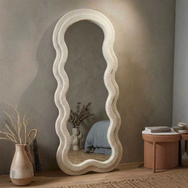 Miroir mural en velours Teddy 60 x 4 x 160 cm - MAURO FERRETTI