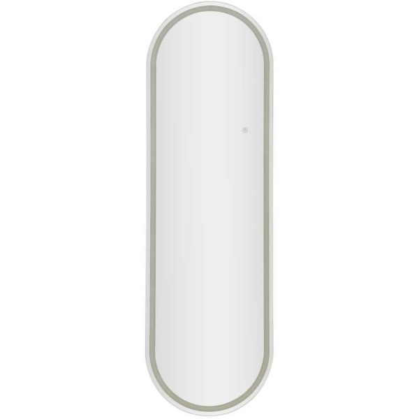 Miroir murale ovale avec bandeau led 3 couleurs 50 x 160 cm